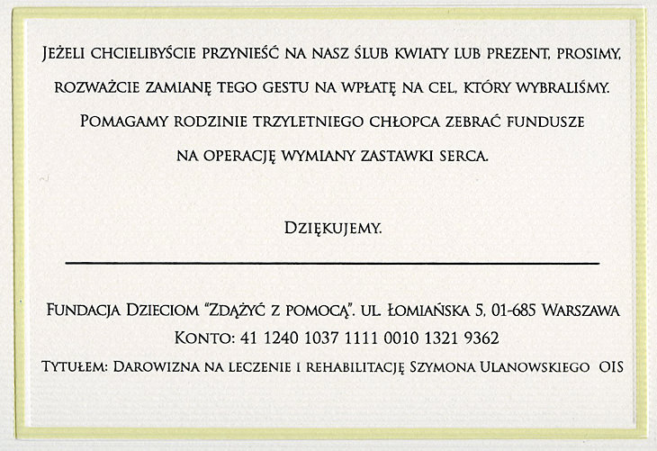 zaproszenie001 Reportaż ślubny, Dwór Oliwski, Ola i Szymon 1